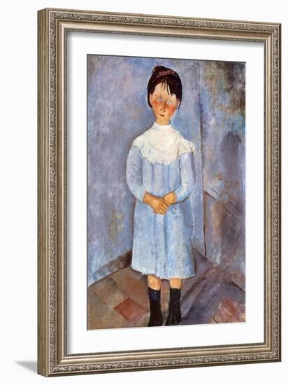 Girl in Blue, 1918-Amedeo Modigliani-Framed Giclee Print