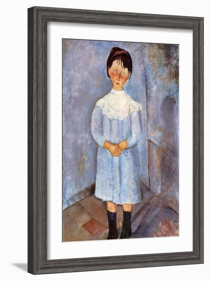 Girl in Blue, 1918-Amedeo Modigliani-Framed Giclee Print