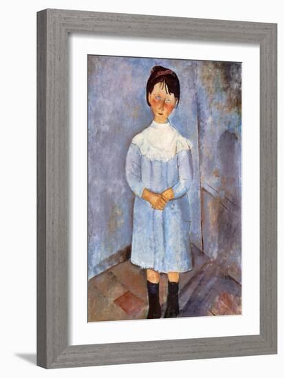 Girl in Blue, 1918-Amedeo Modigliani-Framed Giclee Print