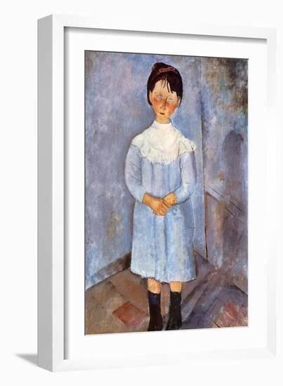 Girl in Blue, 1918-Amedeo Modigliani-Framed Giclee Print