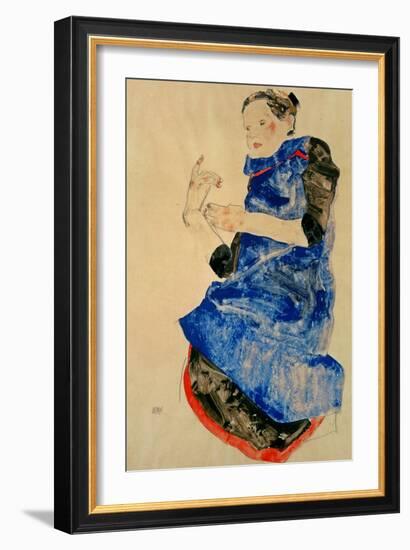 Girl in Blue Apron, 1912-Egon Schiele-Framed Giclee Print