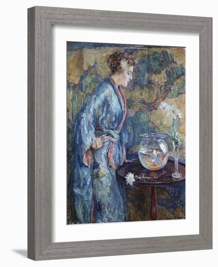 Girl in Blue Kimono, 1911-Soren Emil Carlsen-Framed Giclee Print