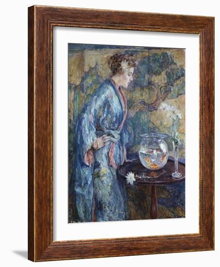 Girl in Blue Kimono, 1911-Soren Emil Carlsen-Framed Giclee Print