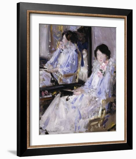 Girl in Blue (Reflections)-Francis Campbell Cadell-Framed Premium Giclee Print