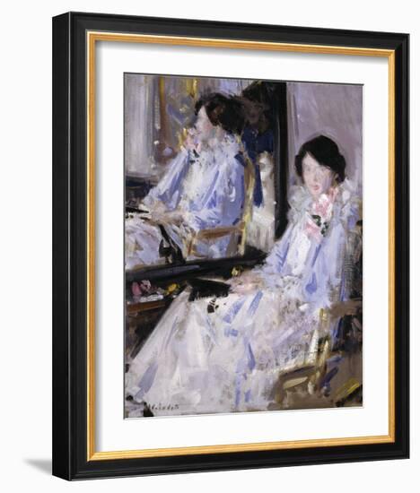 Girl in Blue (Reflections)-Francis Campbell Cadell-Framed Premium Giclee Print