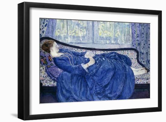 Girl in Blue-Frederick Carl Frieseke-Framed Giclee Print