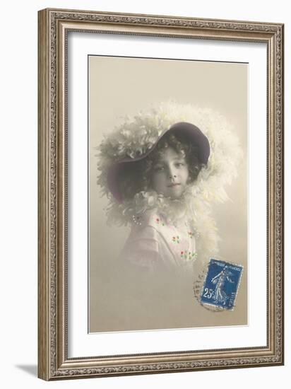 Girl in Feathered Hat-null-Framed Art Print