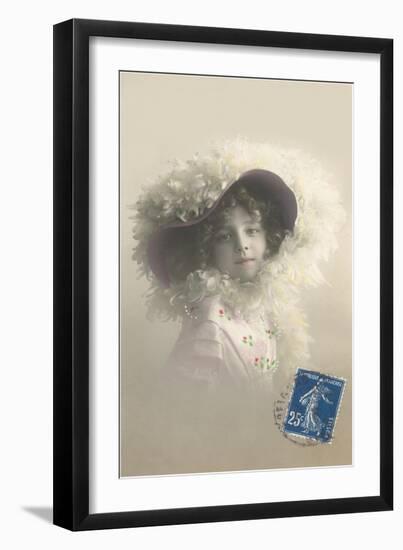 Girl in Feathered Hat-null-Framed Art Print