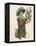 Girl in Fur-Trimmed Coat Fur Muff Gloves and Feathered Hat Carrying a Fair-Sized Branch of Holly-Kate Greenaway-Framed Stretched Canvas