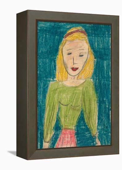 Girl In Green-Norma Kramer-Framed Stretched Canvas
