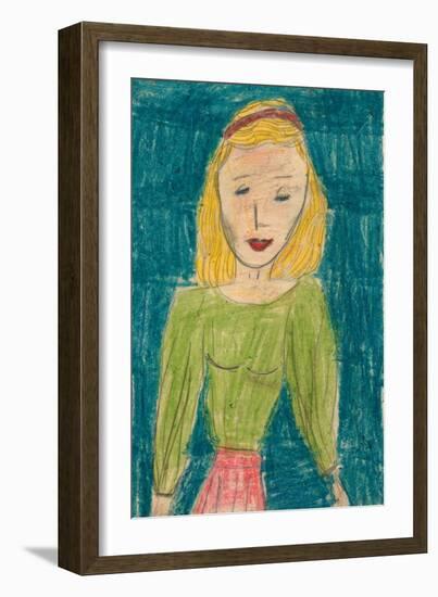 Girl In Green-Norma Kramer-Framed Art Print