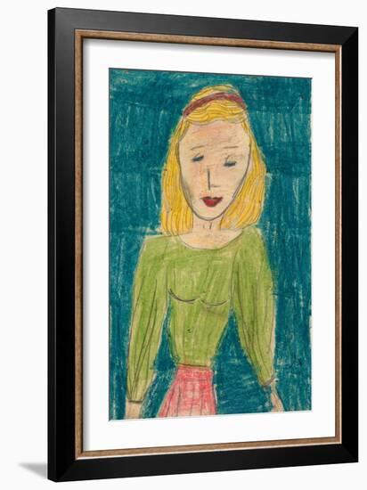 Girl In Green-Norma Kramer-Framed Art Print