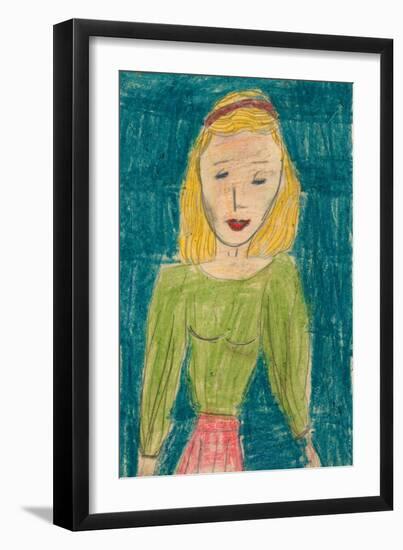 Girl In Green-Norma Kramer-Framed Art Print