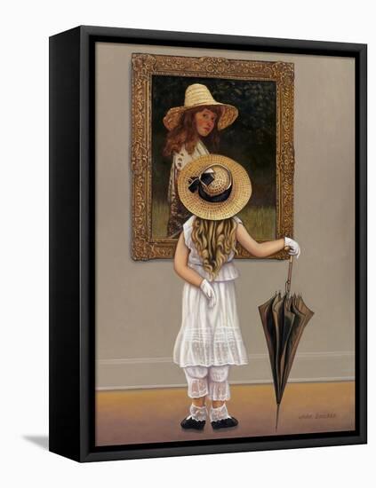 Girl in Museum-John Zaccheo-Framed Premier Image Canvas