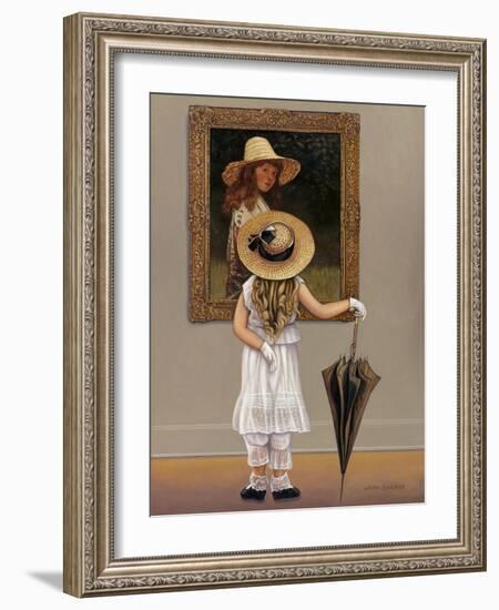 Girl in Museum-John Zaccheo-Framed Giclee Print