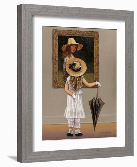 Girl in Museum-John Zaccheo-Framed Giclee Print