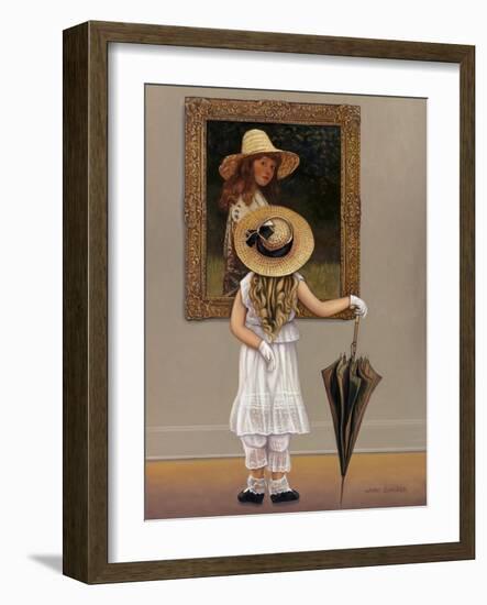 Girl in Museum-John Zaccheo-Framed Giclee Print