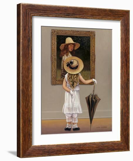 Girl in Museum-John Zaccheo-Framed Giclee Print