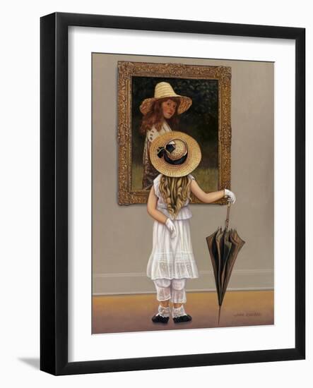 Girl in Museum-John Zaccheo-Framed Giclee Print