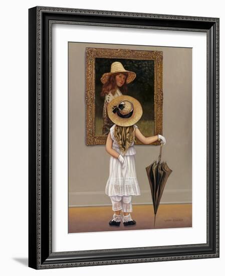 Girl in Museum-John Zaccheo-Framed Giclee Print