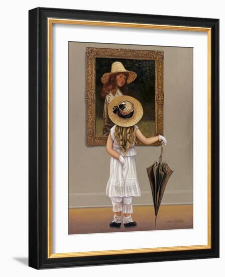 Girl in Museum-John Zaccheo-Framed Giclee Print