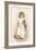 Girl in Nightgown with Frightened Cat-null-Framed Art Print