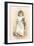 Girl in Nightgown with Frightened Cat-null-Framed Art Print