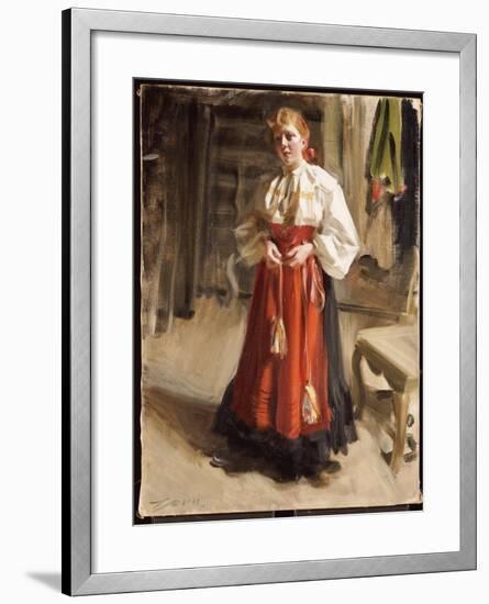 Girl in Orsa Costume, 1911-Anders Leonard Zorn-Framed Giclee Print