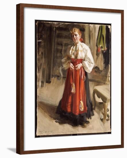 Girl in Orsa Costume, 1911-Anders Leonard Zorn-Framed Giclee Print