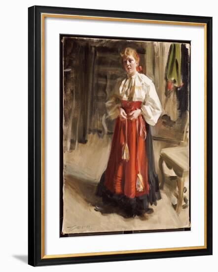 Girl in Orsa Costume, 1911-Anders Leonard Zorn-Framed Giclee Print