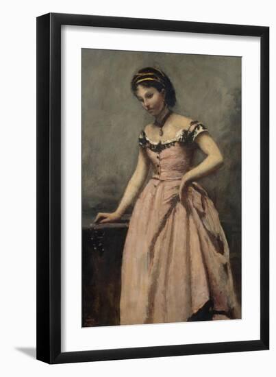 Girl in Pink Dress-Jean-Baptiste-Camille Corot-Framed Giclee Print