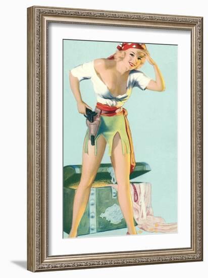 Girl in Pirate Costume-null-Framed Art Print