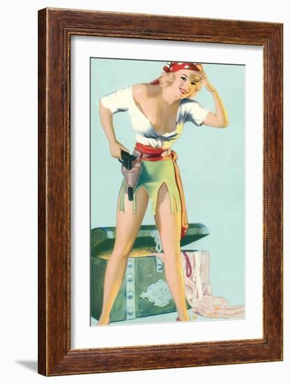 Girl in Pirate Costume-null-Framed Art Print