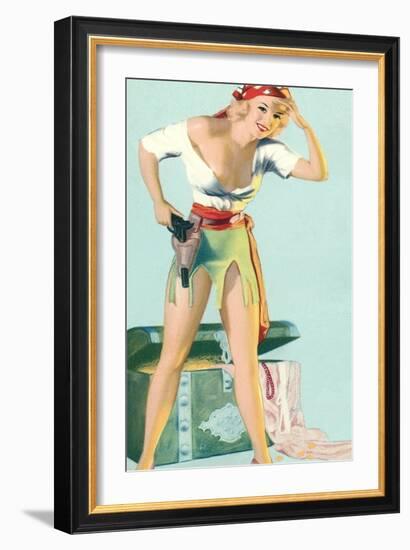 Girl in Pirate Costume-null-Framed Art Print