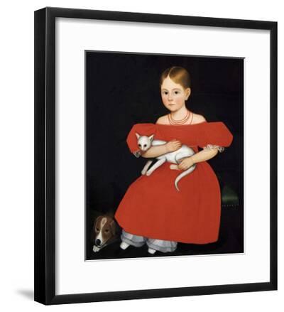 Girl in Red with her Cat and Dog  by Ammi Phillips  Giclee Canvas Print Repro