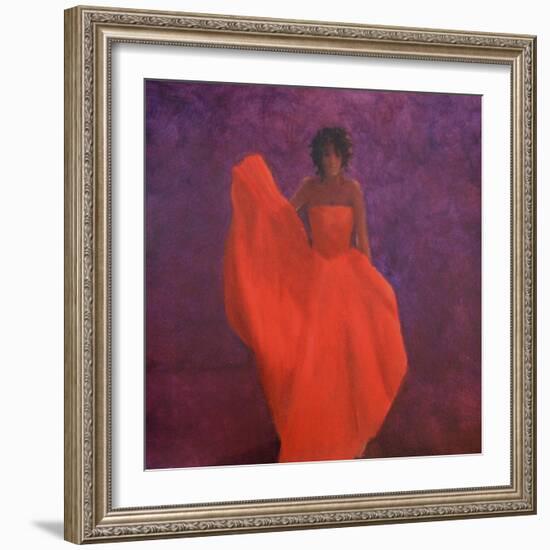 Girl in Red Dress-Lincoln Seligman-Framed Giclee Print