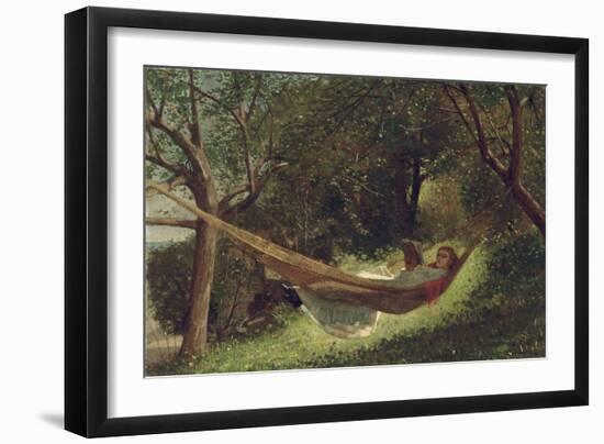 Girl in the Hammock, 1873-Winslow Homer-Framed Premium Giclee Print