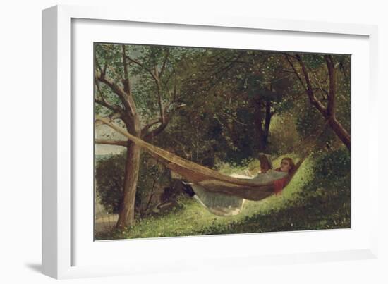 Girl in the Hammock, 1873-Winslow Homer-Framed Premium Giclee Print