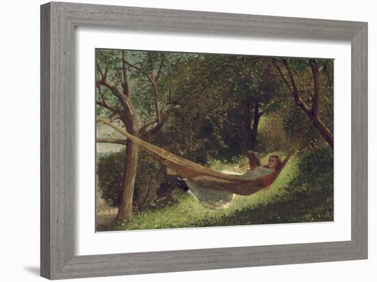 Girl in the Hammock, 1873-Winslow Homer-Framed Giclee Print