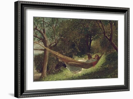 Girl in the Hammock, 1873-Winslow Homer-Framed Giclee Print