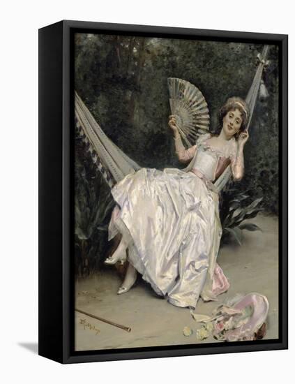 Girl in the Hammock-Raimundo Madrazo-Framed Premier Image Canvas