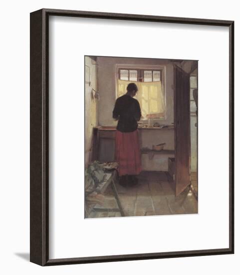 Girl in the Kitchen-Anna Kirstine Ancher-Framed Premium Giclee Print