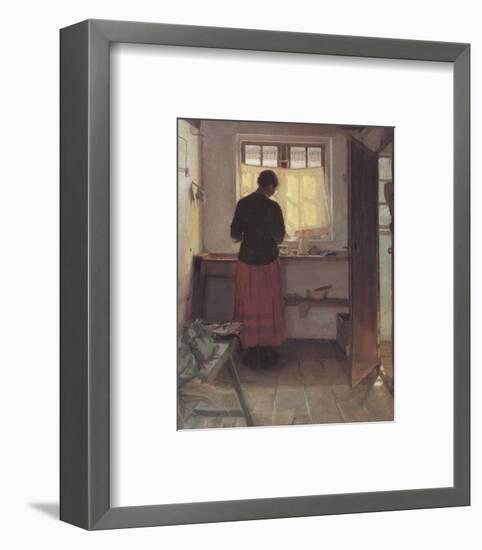 Girl in the Kitchen-Anna Kirstine Ancher-Framed Premium Giclee Print