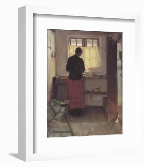 Girl in the Kitchen-Anna Kirstine Ancher-Framed Premium Giclee Print