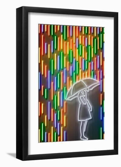 Girl in the Rain-Octavian Mielu-Framed Art Print