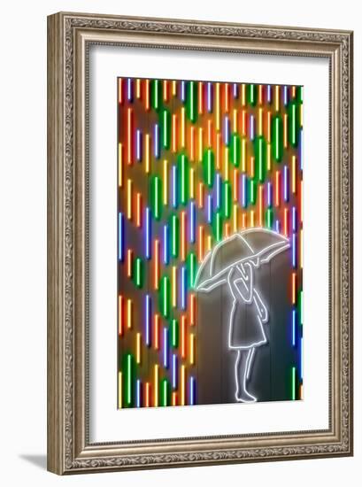 Girl in the Rain-Octavian Mielu-Framed Art Print