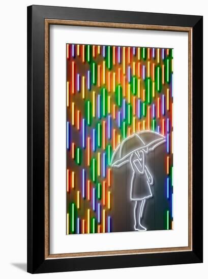 Girl in the Rain-Octavian Mielu-Framed Art Print