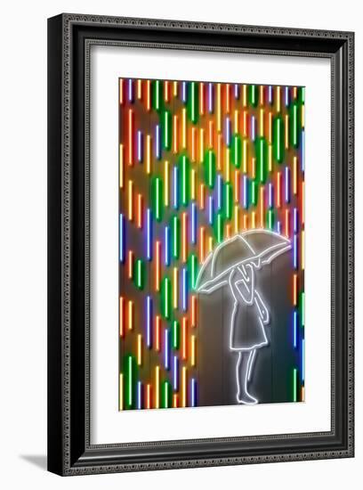 Girl in the Rain-Octavian Mielu-Framed Art Print