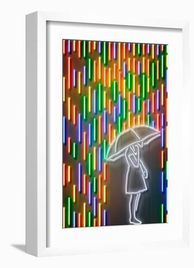 Girl in the Rain-Octavian Mielu-Framed Art Print