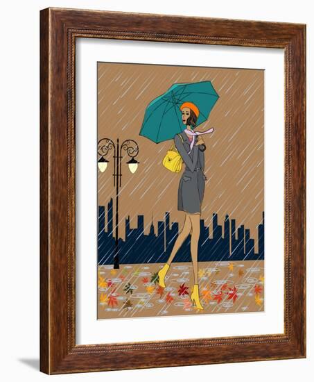 Girl in the Rain-Milovelen-Framed Art Print